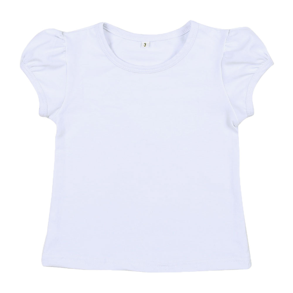 어린이 반팔 퍼프 소매 95% 코튼, 두꺼운 화이트,  - Summer Clothing Wholesale 리뷰 및 가격