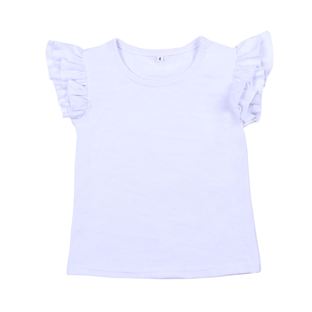 어린이 반팔 퍼프 소매 95% 코튼, 두꺼운 화이트,  - Summer Clothing Wholesale 리뷰 및 가격
